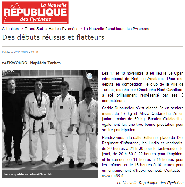Article La Depeche 5e Open International de Boé